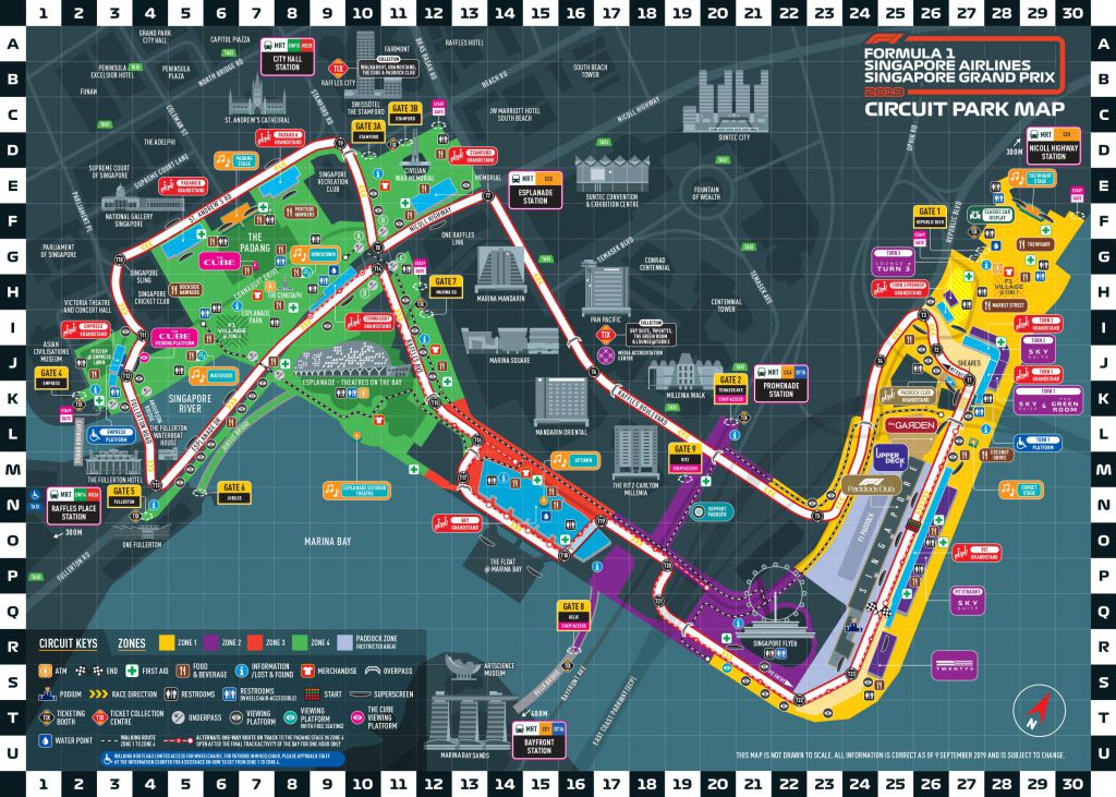 Singapore Grand Prix Circuit Park Map