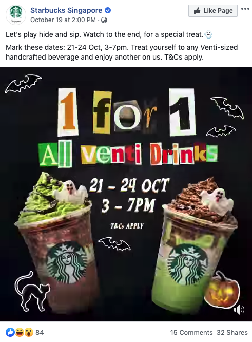 Starbucks October 1-for-1