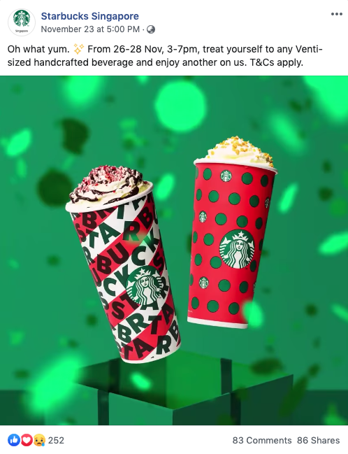 Starbucks Singapore Christmas 1-for-1