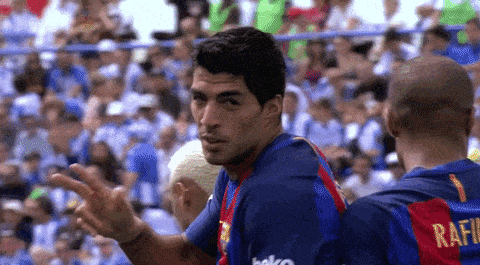 Luiz Suarez goal celebration