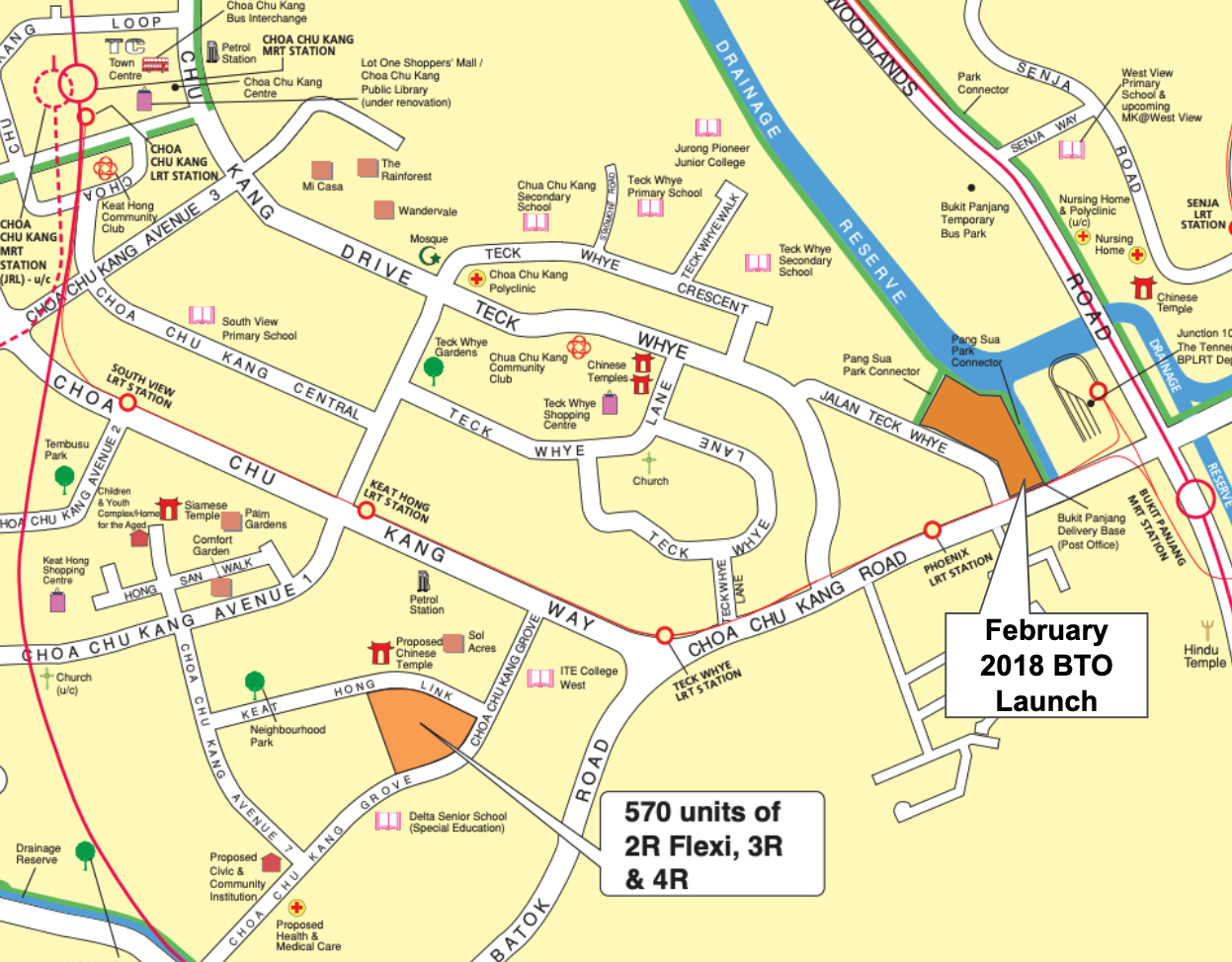 Map of Choa Chu Kang BTO August 2020