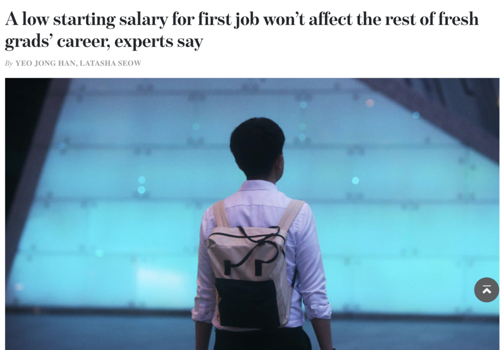 TodayOnline article on low starting salary