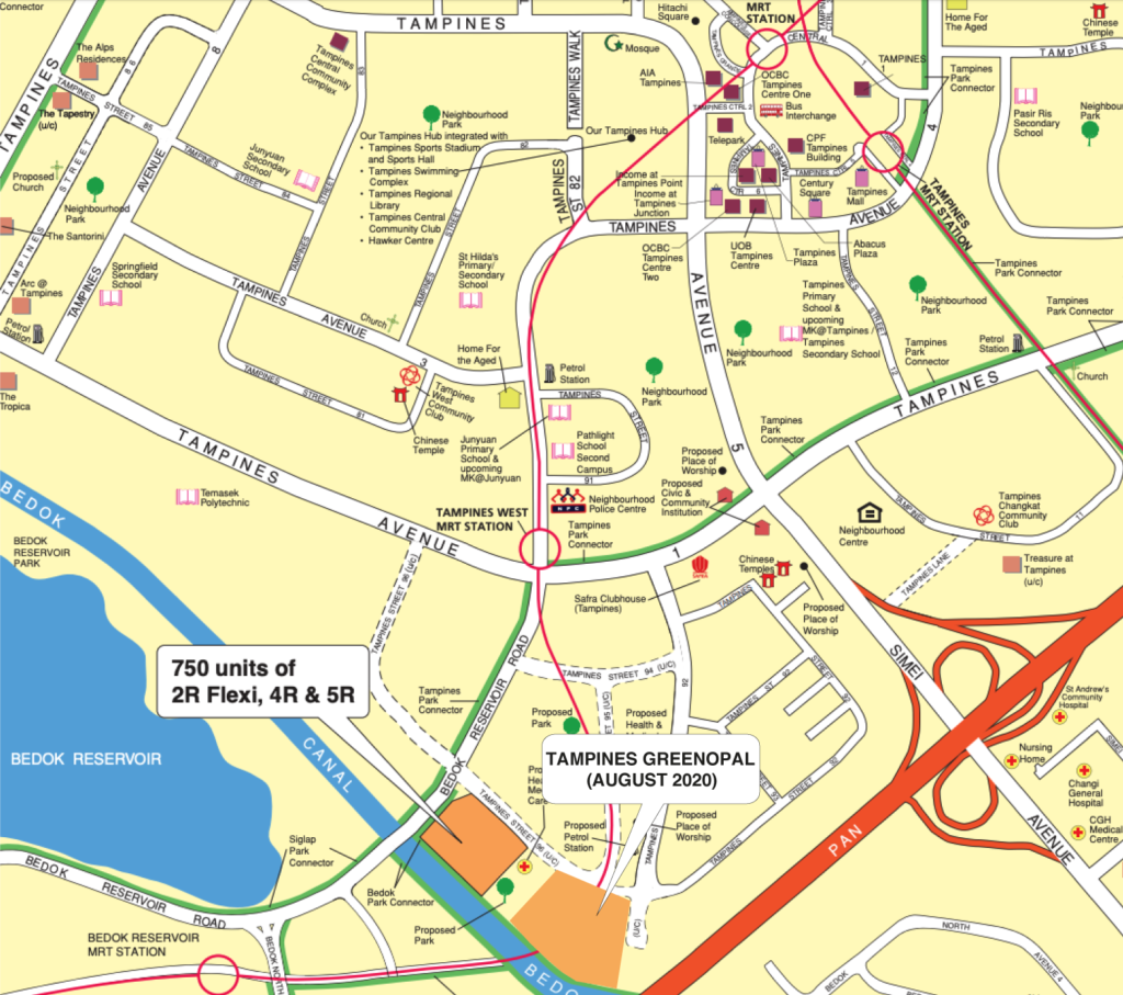 Tampines HDB BTO November 2020 Map