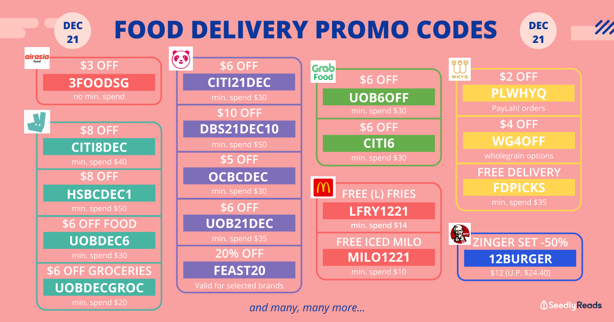 041221 Food delivery promo code Singapore December 2021
